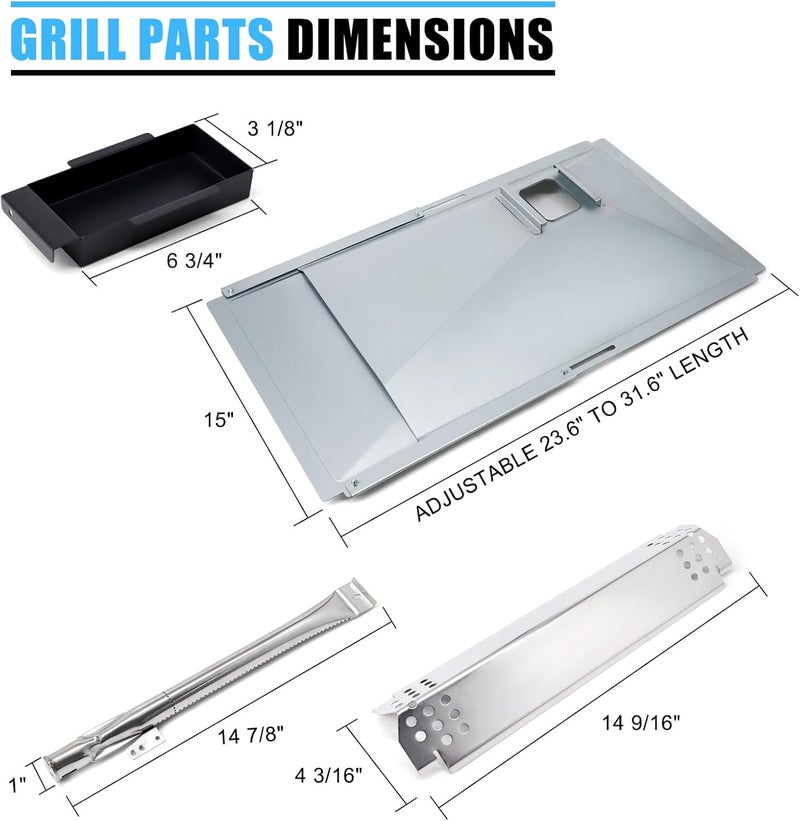 Adviace Replacement Parts for Nexgrill 720-0898, Drip Pan Grease Tray, Grill Heat Plates, Burner Tubes and Igniter for Nexgrill 720-0898 Deluxe 6 Burner Gas Grill - Image 4