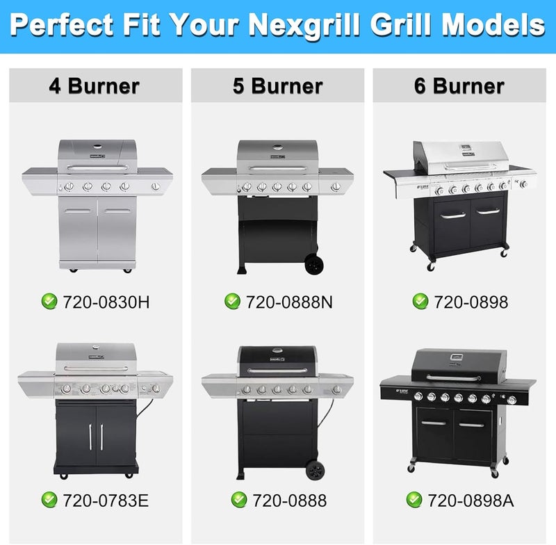 Adviace Replacement Parts for Nexgrill 720-0898, Drip Pan Grease Tray, Grill Heat Plates, Burner Tubes and Igniter for Nexgrill 720-0898 Deluxe 6 Burner Gas Grill - Image 2