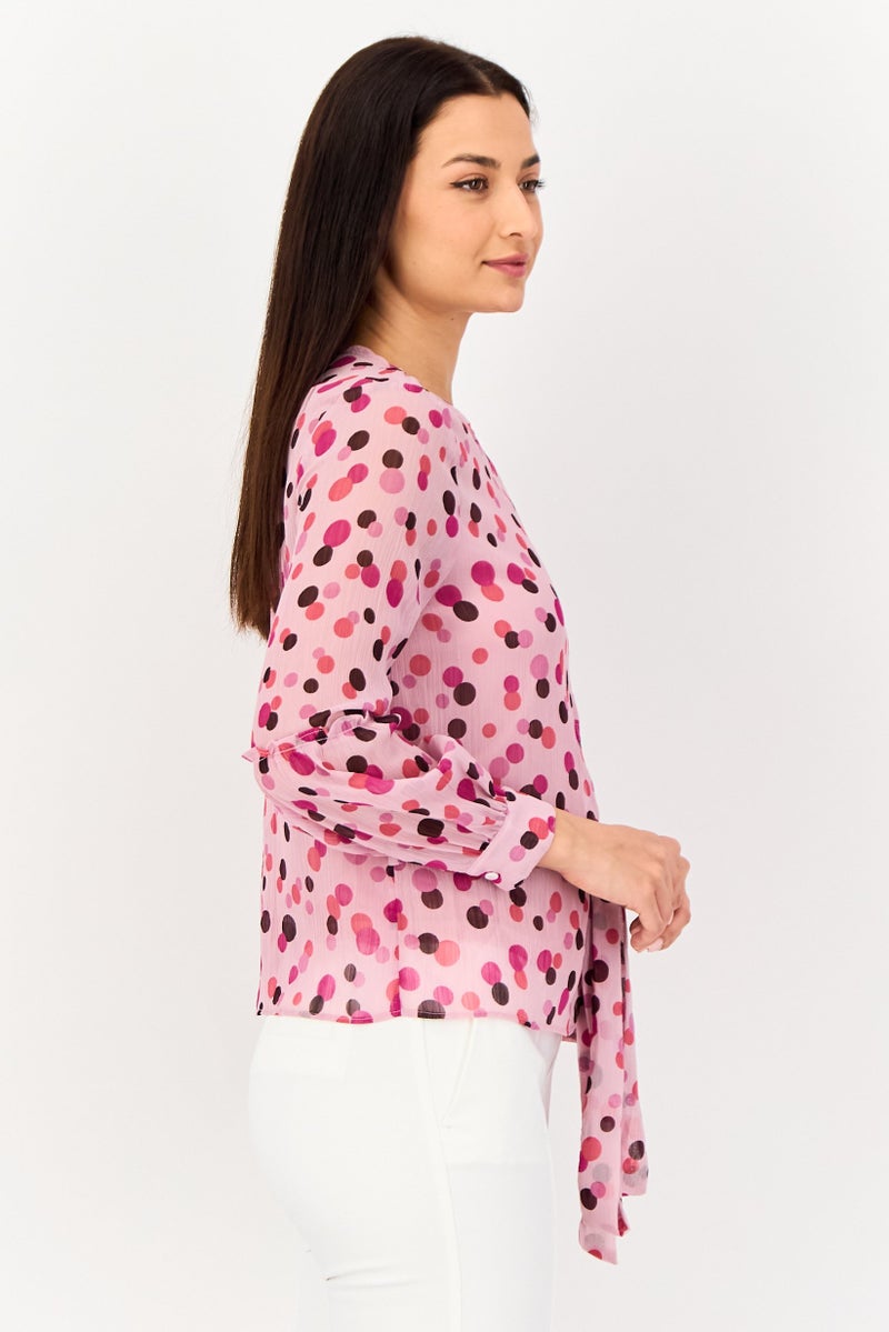 VERO MODA I Scenery By Vero Moda Women Crew Neck Allover Print Long Sleeve Blouse, Multicolor - Image 2