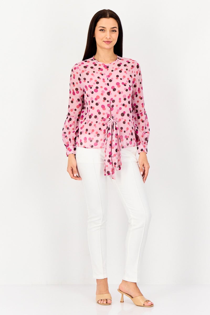 VERO MODA I Scenery By Vero Moda Women Crew Neck Allover Print Long Sleeve Blouse, Multicolor - Image 3