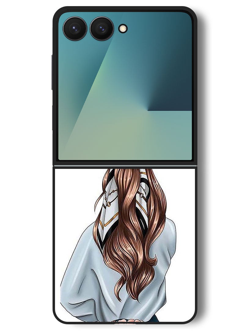 Theodor Case Compatible with Samsung Galaxy Z Flip 7 - 6.9 Inch Protection Shockproof Bumper Cover Pink Rose Girl - Image 1