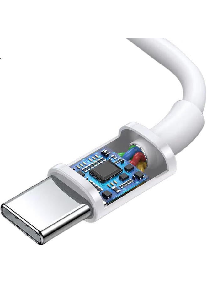Lenvog Lanwogang Compatible Iphone 16/15 Data Cable, Double-Ended Pd 60W Fast Charging Cable, C To C Charging Cable For Apple Ipad/Macbook, Laptop, Huawei, Xiaomi Phones, 1 Meter, White - Image 3
