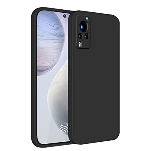 LIRAMARK Silicone Soft Back Cover Case for Vivo X60 (Black) - Image 1