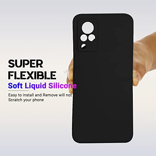 LIRAMARK Silicone Soft Back Cover Case for Vivo X60 (Black) - Image 5