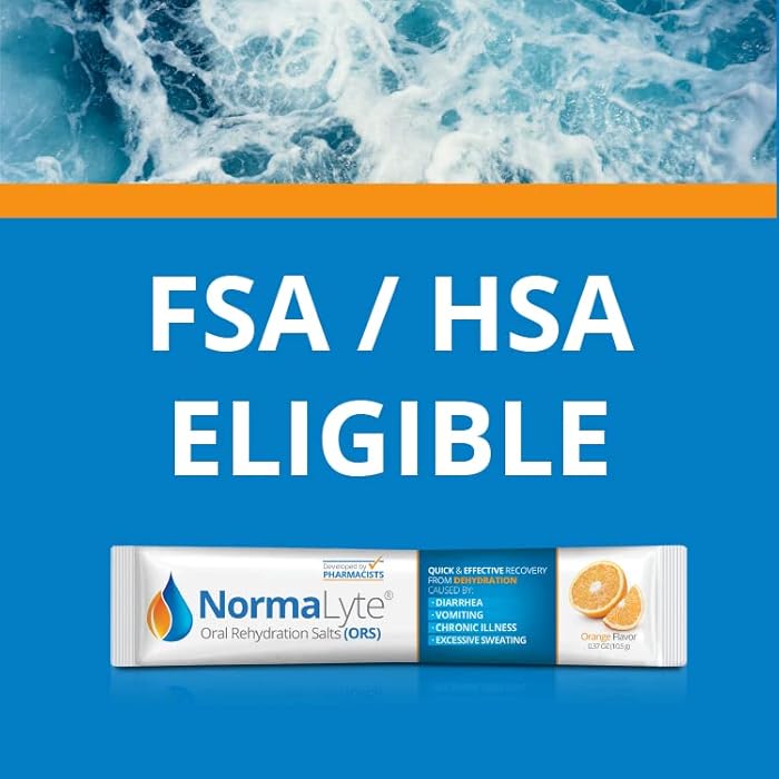 NormaLyte Orange - FSA Eligible Electrolyte Powder Packets | Clinically Studied Electrolyte Drink Mix | 6 Count Effective Hydration Sticks - Image 3