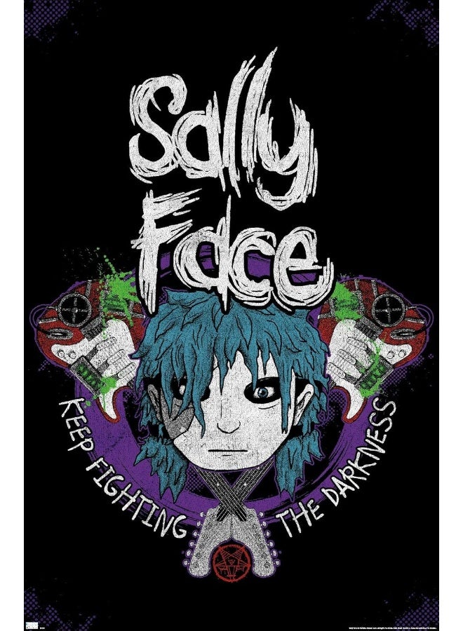 Trends International Sally Face - Crossed Guitars Wall Poster, 34L x 22.4W, Unframed Version - Image 1