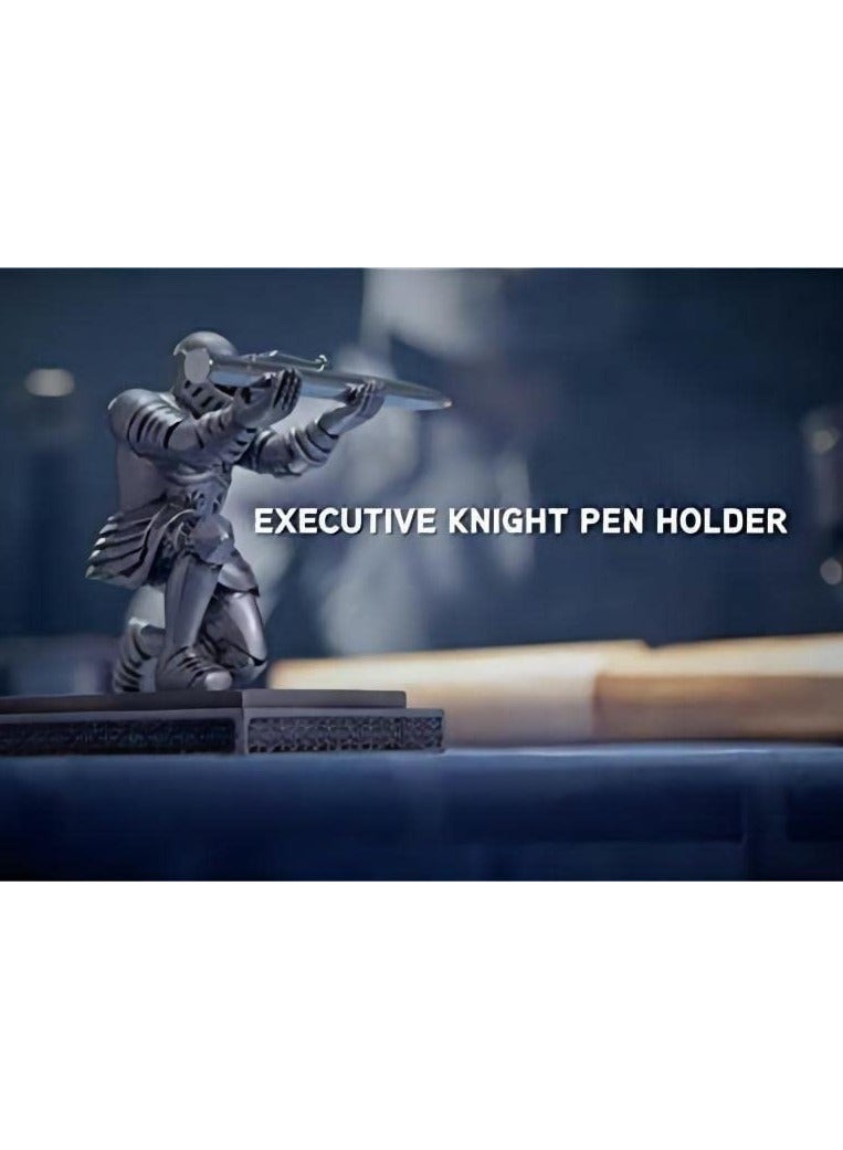 Executive Knight Pen Holder Creative Desk Accessory and Stationery Organizer Personalized Decorative Gift for Office  Blue - Image 4