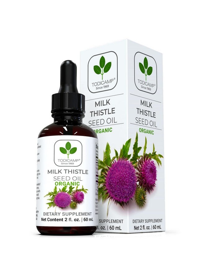 TODICAMP Co2 Extracted Usda Organic Milk Thistle Seed Oil 100% Potent Liver Support Milk Thistle Oil Pure Milk Thistle Drops Rich In Omegas Tocopherols Silymarin Zinc 2 Fl Oz - Image 1