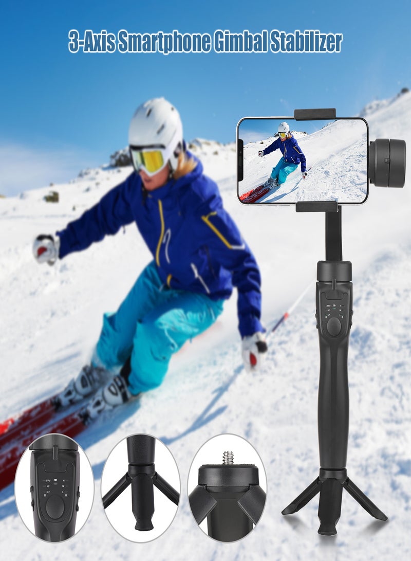 Handheld 3-Axis Smartphone Gimbal Stabilizer Anti-shake Vertical/ Horizontal Use Built-in Battery with Mini Tripod Stand Replacement for iPhone 13/12/11/10 - Image 2