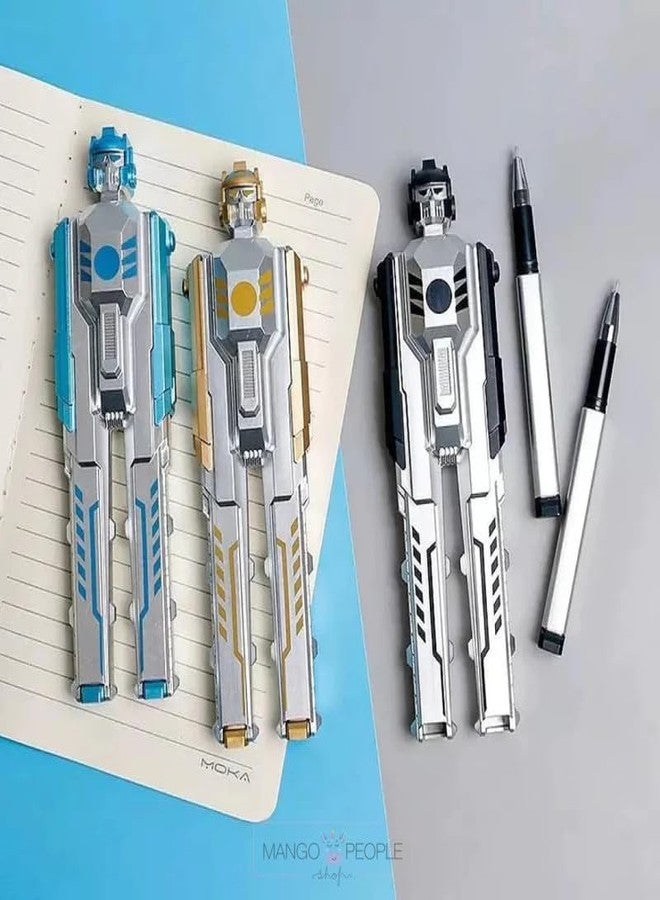 TECHNOCHITRA 2 In 1 Robotic Transformer Gel Pen | Robotic Shape Pen | Ball Pen For Kids | Cute Pen For Kids | Birthday Return Gifts | Unique & Trendy | Set Of 2, Ink Blue - Image 3