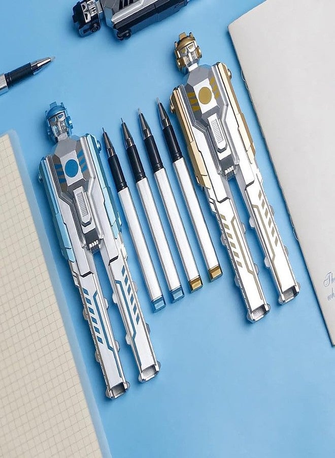 TECHNOCHITRA 2 In 1 Robotic Transformer Gel Pen | Robotic Shape Pen | Ball Pen For Kids | Cute Pen For Kids | Birthday Return Gifts | Unique & Trendy | Set Of 2, Ink Blue - Image 1