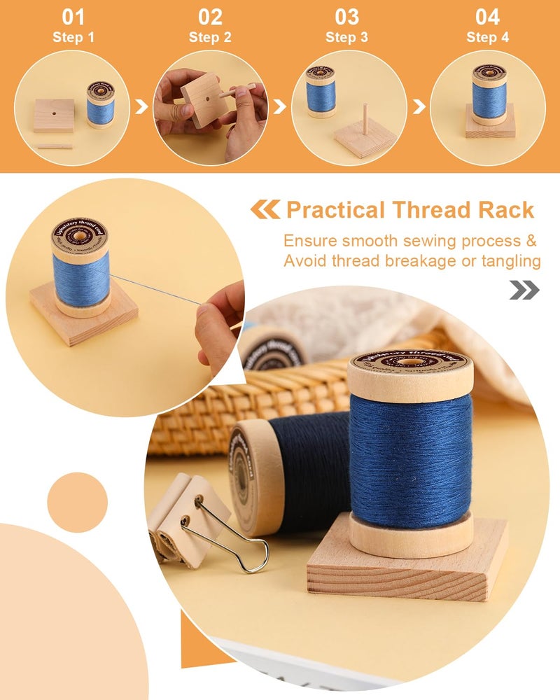 FOUSNOW Upholstery Repair Kit, Sewing Kit with Blue Sewing Threads, Professional Heavy Duty Sewing Kit for Home Repair Sewing Denim Clothes, Denim Bags, Jacket, Shoes, Wallets Crafts - Image 3