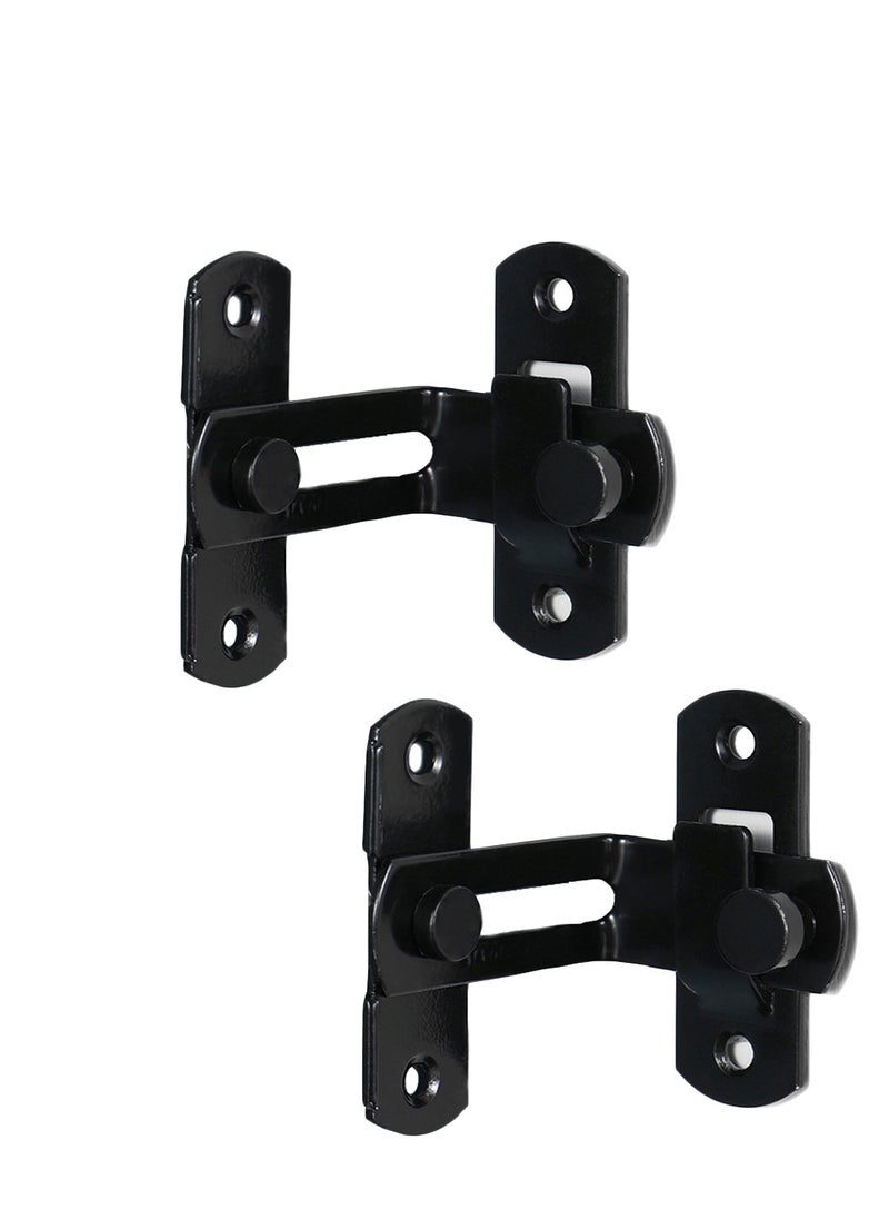 2 Pack Black l Right Angle Buckle Gate Lock Latch Flip Window Lock Safety Door Bolt Latch for Home Garden Garage (4 Inch)  - Image 1