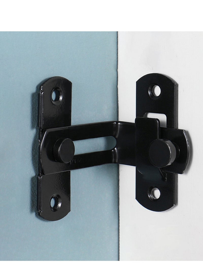 2 Pack Black l Right Angle Buckle Gate Lock Latch Flip Window Lock Safety Door Bolt Latch for Home Garden Garage (4 Inch)  - Image 2