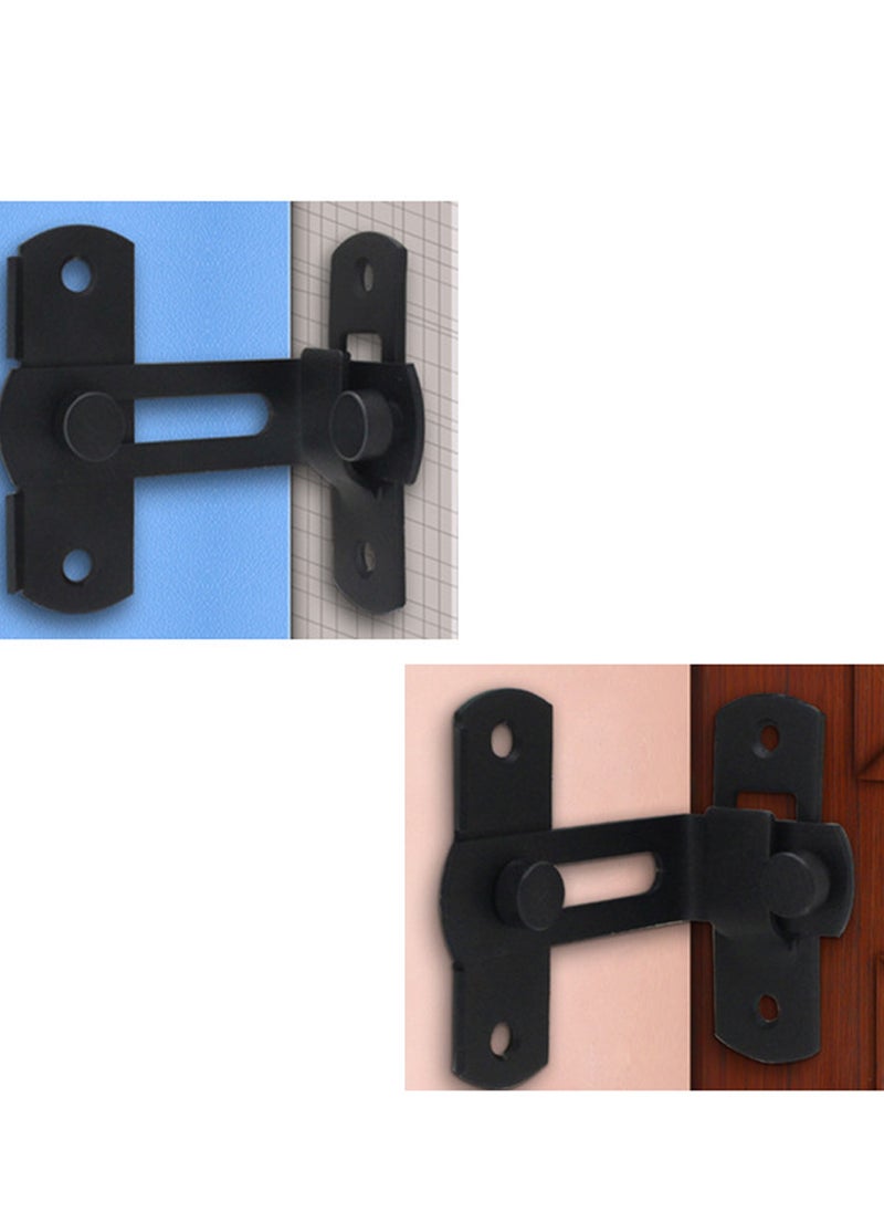 2 Pack Black l Right Angle Buckle Gate Lock Latch Flip Window Lock Safety Door Bolt Latch for Home Garden Garage (4 Inch)  - Image 3
