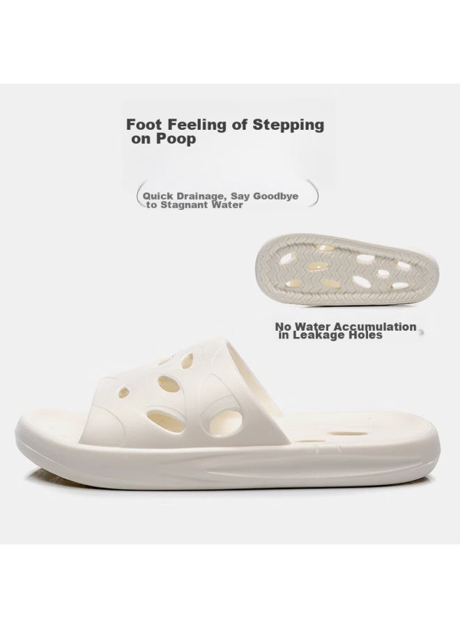 GUOLUOFEI Guoluofei Bathroom Slippers For Men And Women, Summer Indoor Shower Hollow Water-draining Eva Bathroom Sandals, White, Size 36-37  - Image 1