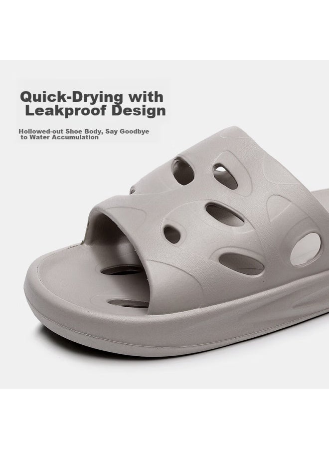 GUOLUOFEI Guoluofei Bathroom Slippers For Men And Women, Summer Indoor Shower Hollow Water-draining Eva Bathroom Sandals, White, Size 36-37  - Image 3