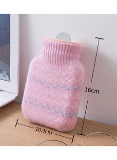 Arabest Hot Water Bottle with Soft Cover, Small Lovely and Reusable Hot Water Bottle, Portable Removeable and Washable Hand Warmers with Knit Bottle Covers for Indoor and Outdoor (Pink)  - Image 5