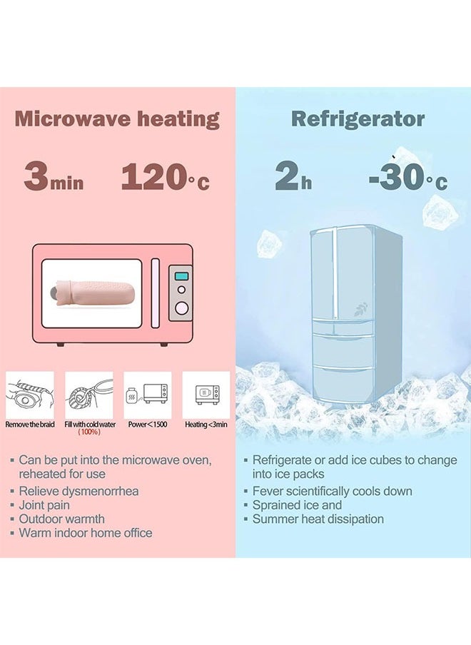 Arabest Hot Water Bottle with Soft Cover, Small Lovely and Reusable Hot Water Bottle, Portable Removeable and Washable Hand Warmers with Knit Bottle Covers for Indoor and Outdoor (Pink)  - Image 4