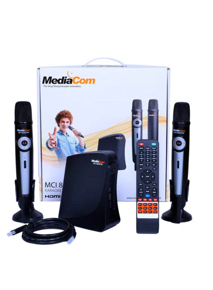 MediaCom Premium HD Karaoke Player with 13,350 English Songs, 5,346 Tagalog Songs, and Over 22,000 Tracks in Multiple Languages, Wi-Fi, Dual Wireless Mics, and YouTube Access MCI-8200TW Black - Image 2