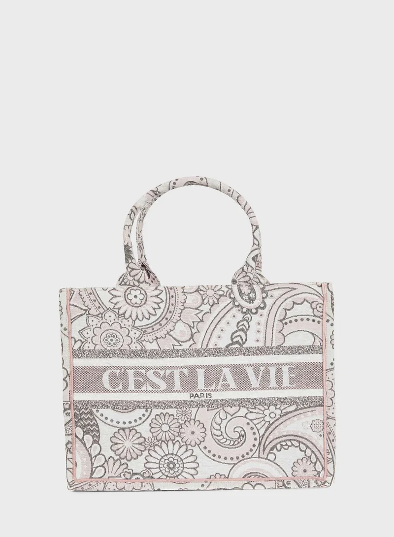 ديفاكتو حقيبة توت بتصميم مطبوع