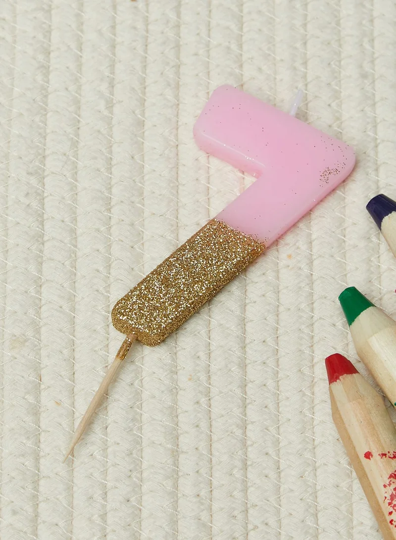 Talking Tables Glitter Number 7 Candle