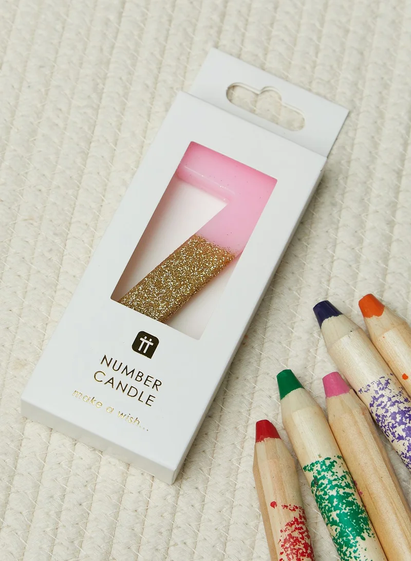 Talking Tables Glitter Number 7 Candle