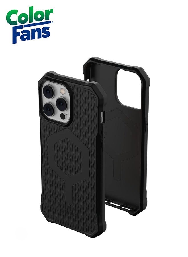 كولور فانس جراب Apple iPhone 14 Pro مقاس 6.1 بوصة Essential Armor مدمج مغناطيسي متوافق مع الشحن المغناطيسي غطاء حماية مريح رفيع للغاية - أسود - Image 1
