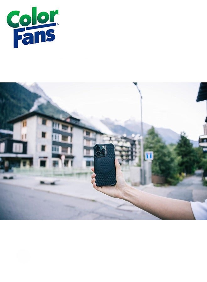كولور فانس جراب Apple iPhone 14 Pro مقاس 6.1 بوصة Essential Armor مدمج مغناطيسي متوافق مع الشحن المغناطيسي غطاء حماية مريح رفيع للغاية - أسود - Image 5
