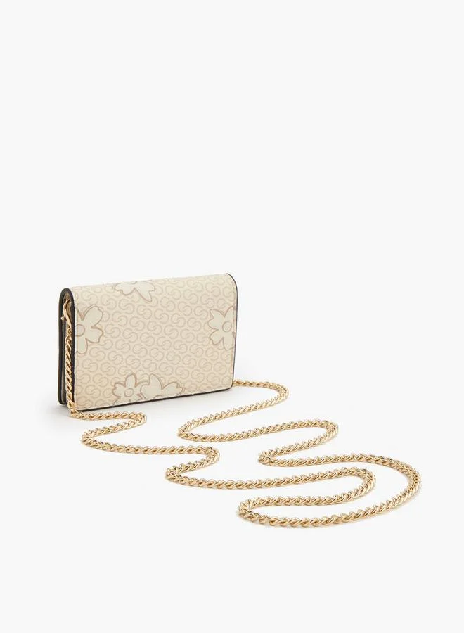 Celeste IVORY Monogram Print Wallet With Button Closure for Women | Best Price UAE