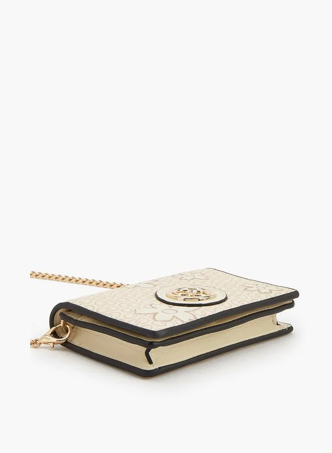 Celeste IVORY Monogram Print Wallet With Button Closure for Women | Best Price UAE