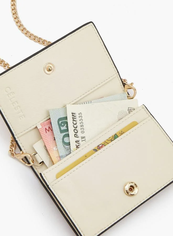 Celeste IVORY Monogram Print Wallet With Button Closure for Women | Best Price UAE