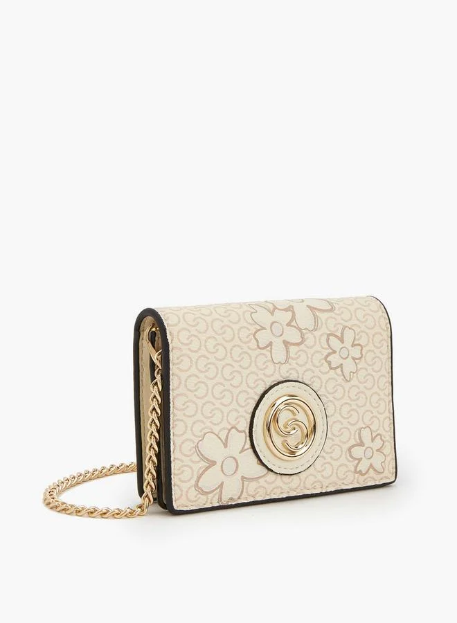 Celeste IVORY Monogram Print Wallet With Button Closure for Women | Best Price UAE