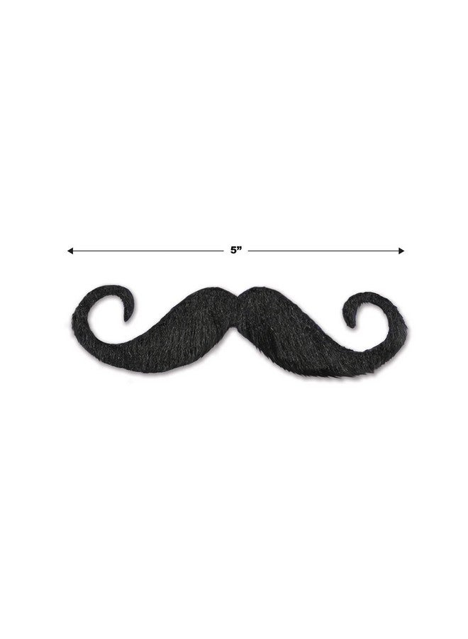 Beistle Handlebar Mustache, Self-Adhesive Fake Hairy 'stache, Halloween Stick on Facial Hair for Pirates, Cowboys, & Mario Costume for Parties, 5” - Image 3