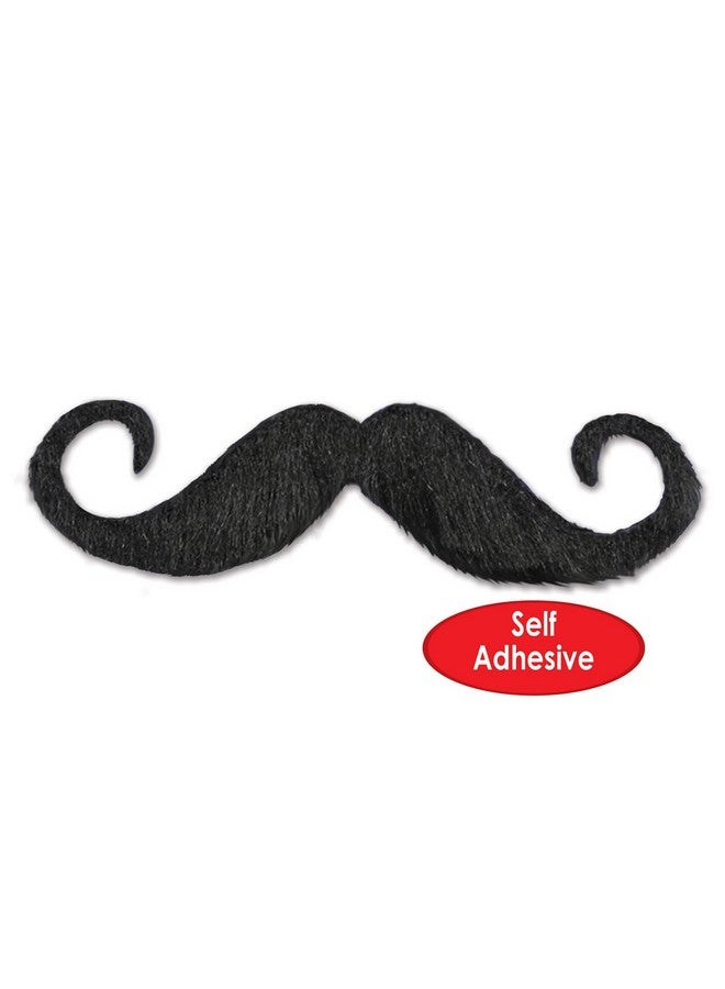 Beistle Handlebar Mustache, Self-Adhesive Fake Hairy 'stache, Halloween Stick on Facial Hair for Pirates, Cowboys, & Mario Costume for Parties, 5” - Image 4