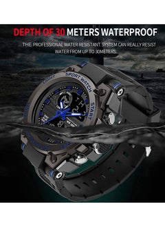 KASTWAVE Military Watches for Men, Large Face Army Watch, Waterproof Tactical Watches Men Army Digital Sports Outdoor Stopwatch LED Survival Tough Electronic Alarm Clock Black Gold Wrist Watch  - Image 4