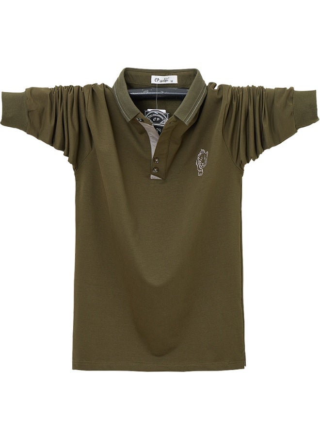 Spring Men Polo Shirt Cotton Men Fashion Embroidery Polo Shirts Long Sleeve - Image 1