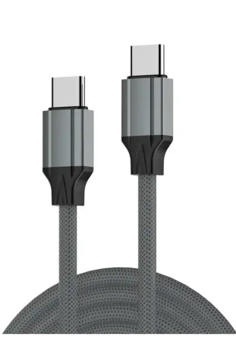 لدنيو كابل بيانات سريع الشحن LC441C بقوة 65 واط من النوع C إلى النوع C بطول 1 متر مع خاصية منع ارتفاع درجة الحرارة - رمادي - Image 1