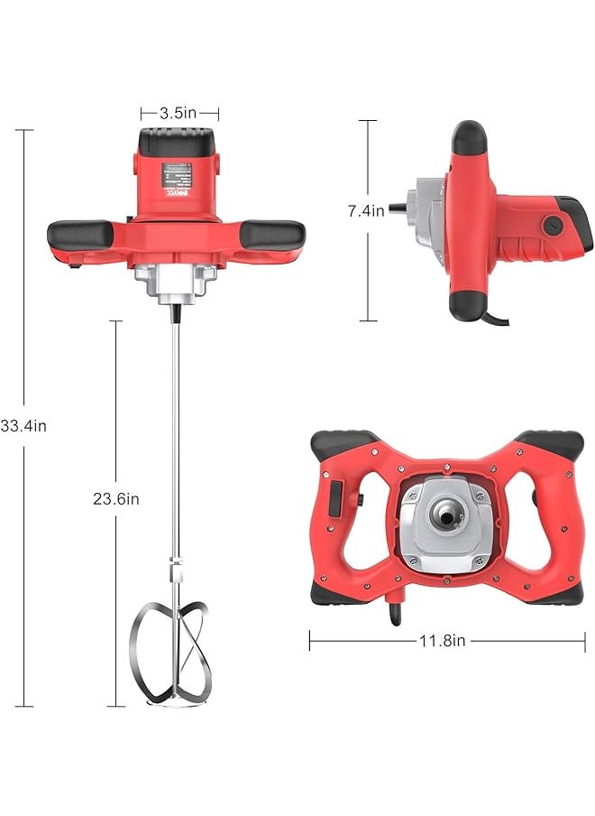 erorex - 2 Electric Cement Mixer Stirrer 6 Speed Handheld Concrete Mixer For Mortars Paint Mud Grout 800Rpm Eu Plug - Image 1