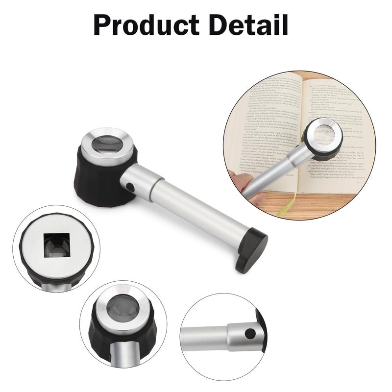 Rongon Jewelers Loupe Magnifiers 10X Magnifying Glass with Light Magnifying Lens with Light Scale and Measure Scale for Jewelry, Seniors Read, Map, Stamps, Macular Degeneration, Inspection - Image 4