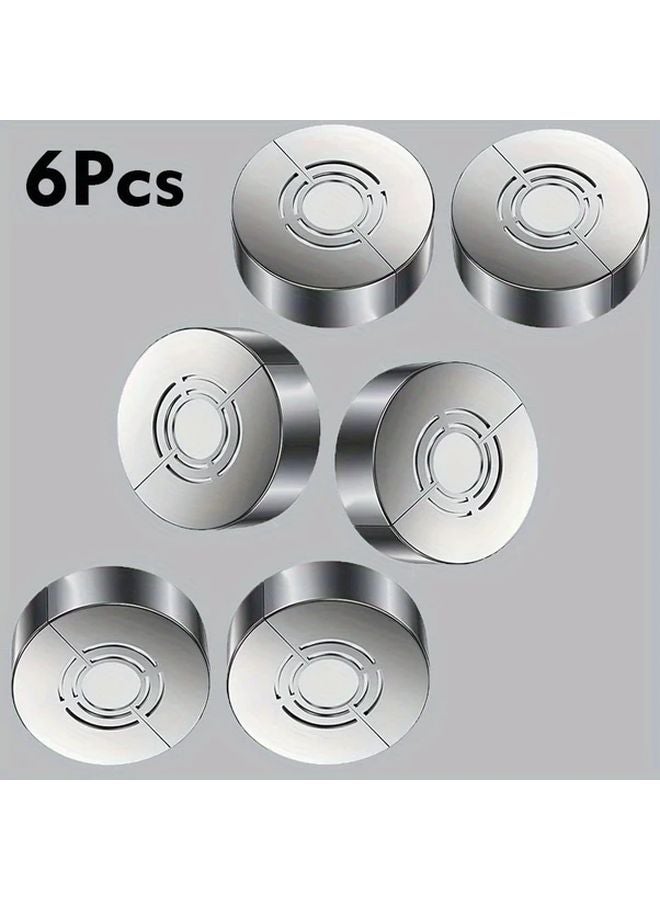 6pcs Plastic Shower Faucet Cover Chrome Finish For Water Heater And Radiator Pipes - Image 1