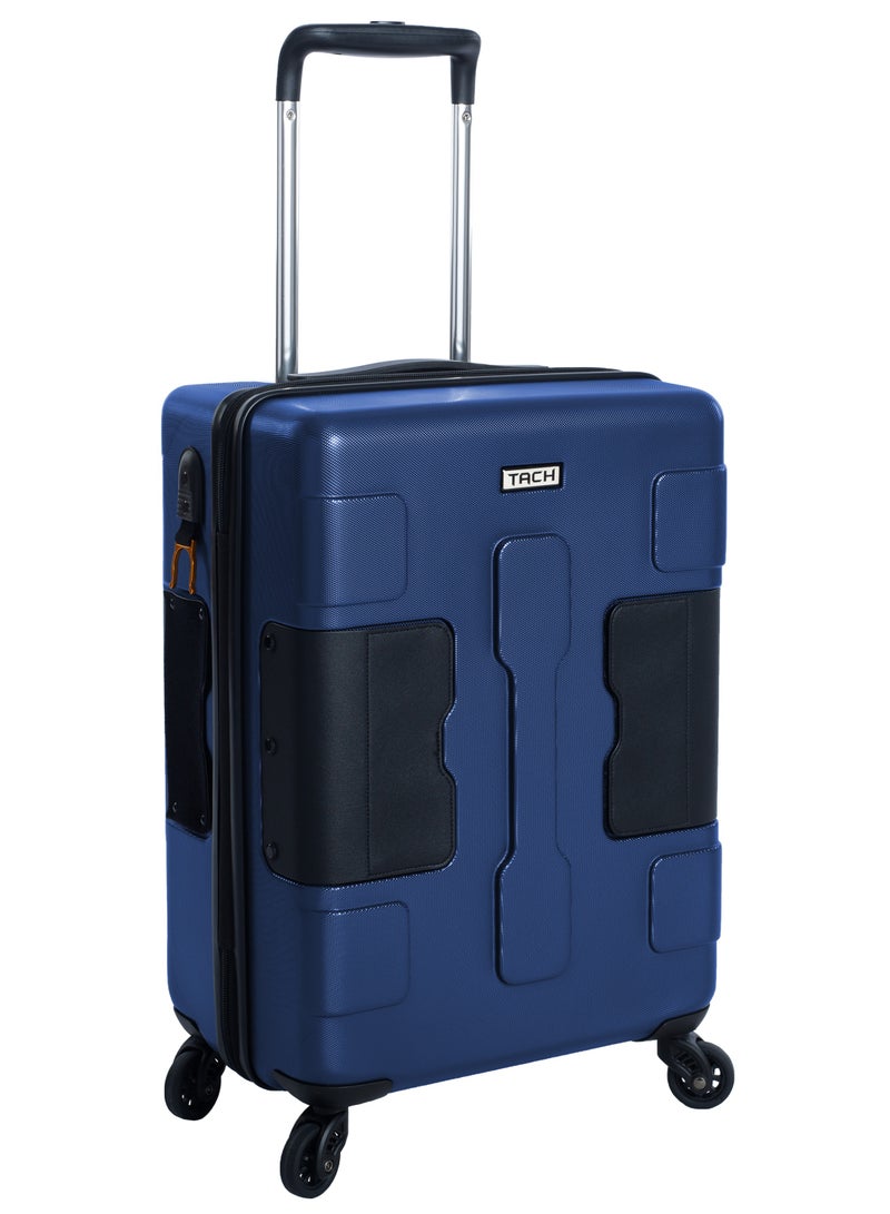 TACH Connectable Hard Case Carry on Luggage Bag with TSA Lock, Charging Port, Water Bottle Holder, 22 Inch, Mid Night Blue - Image 1