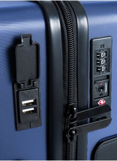 TACH Connectable Hard Case Carry on Luggage Bag with TSA Lock, Charging Port, Water Bottle Holder, 22 Inch, Mid Night Blue  - Image 3