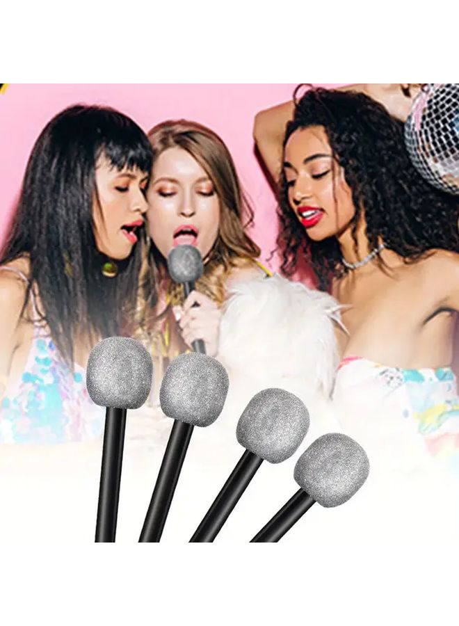 Silvery Glowing Microphone Prop For Rock Singer Halloween Party Performance - Image 4