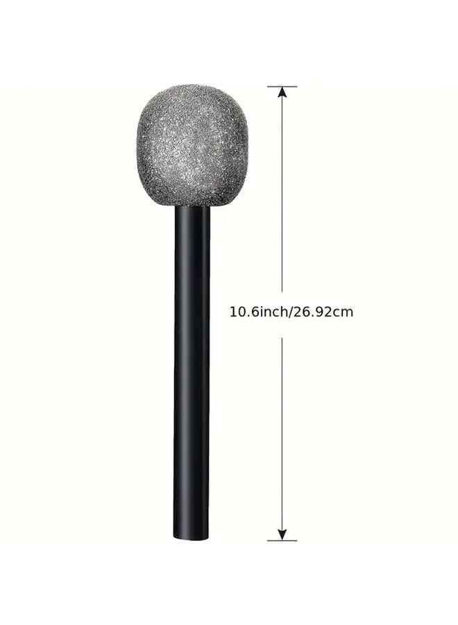 Silvery Glowing Microphone Prop For Rock Singer Halloween Party Performance - Image 3