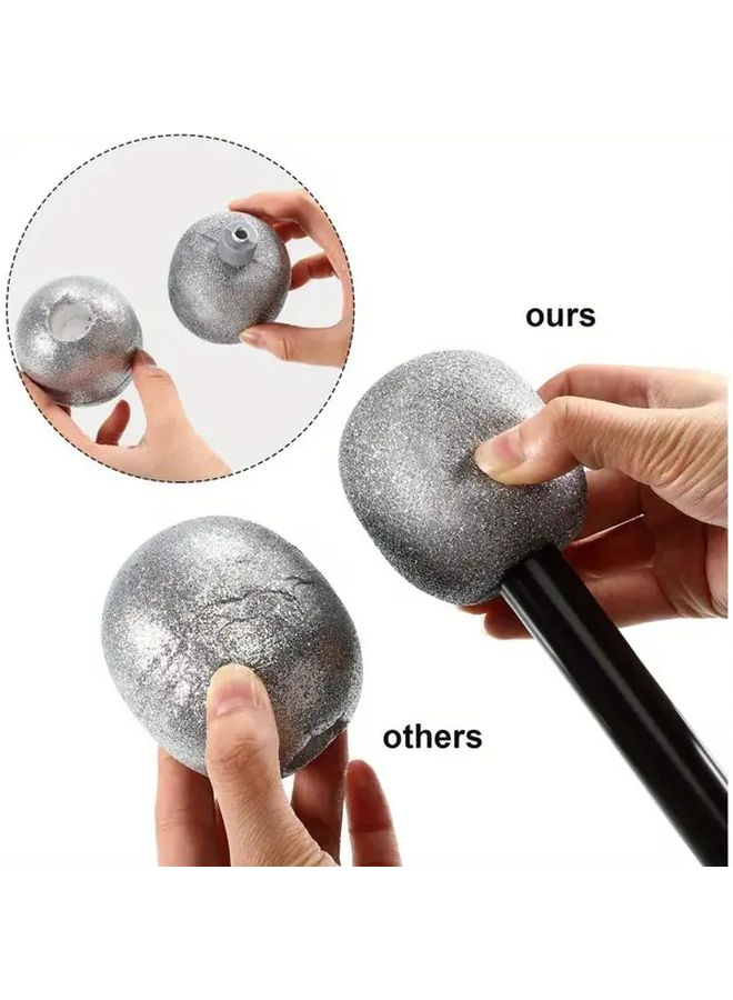 Silvery Glowing Microphone Prop For Rock Singer Halloween Party Performance - Image 5
