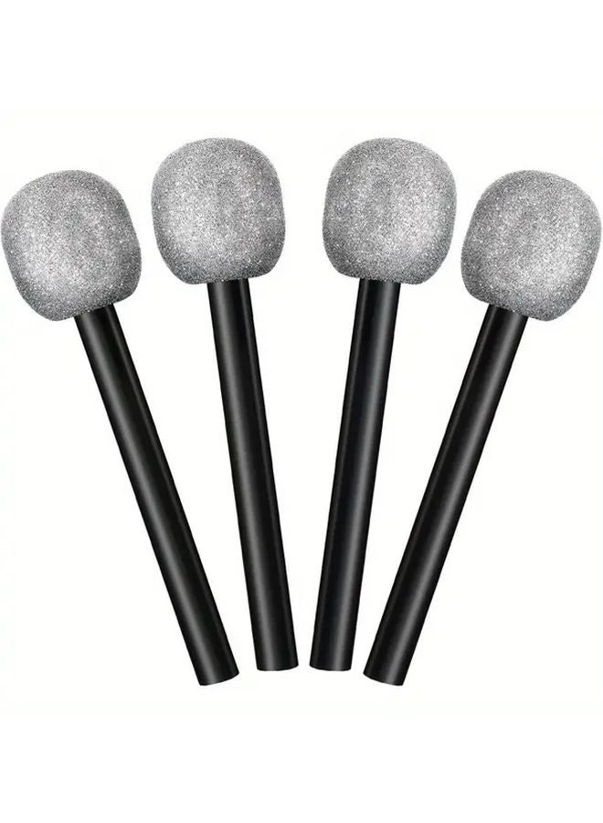 Silvery Glowing Microphone Prop For Rock Singer Halloween Party Performance - Image 2