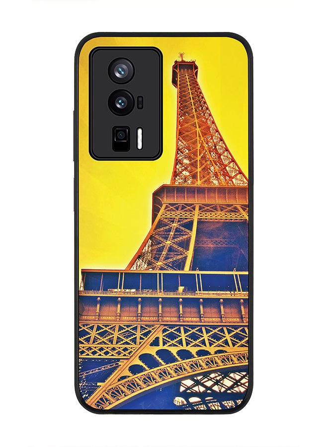 Stylizedd Rugged Black edge case for Xiaomi Poco F5 Pro 5G / Xiaomi Redmi K60 / Xiaomi Redmi K60 Pro Slim fit Soft Case Flexible Rubber Edges Anti Drop TPU Gel Thin Cover - Paris Heights - Image 1