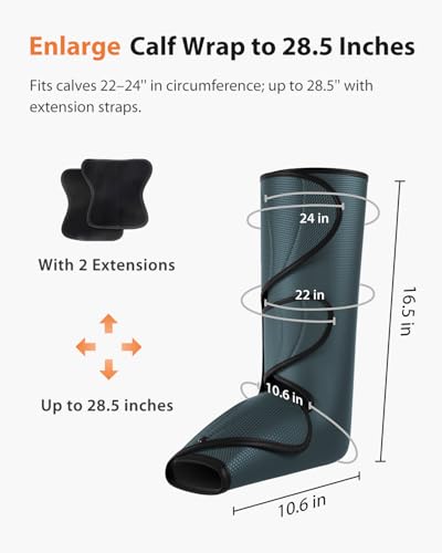 CINCOM Leg Massager with Heat and Compression, Legs Massage for Circulation and Pain Relief, Heating Calf Leg Air Compression Massager Help with Relief Edema - Image 4