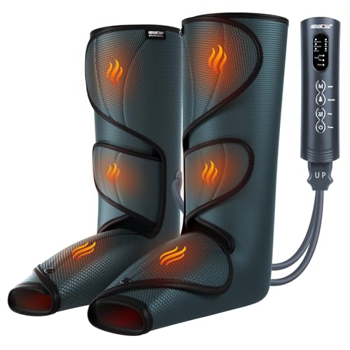 CINCOM Leg Massager with Heat and Compression, Legs Massage for Circulation and Pain Relief, Heating Calf Leg Air Compression Massager Help with Relief Edema - Image 1